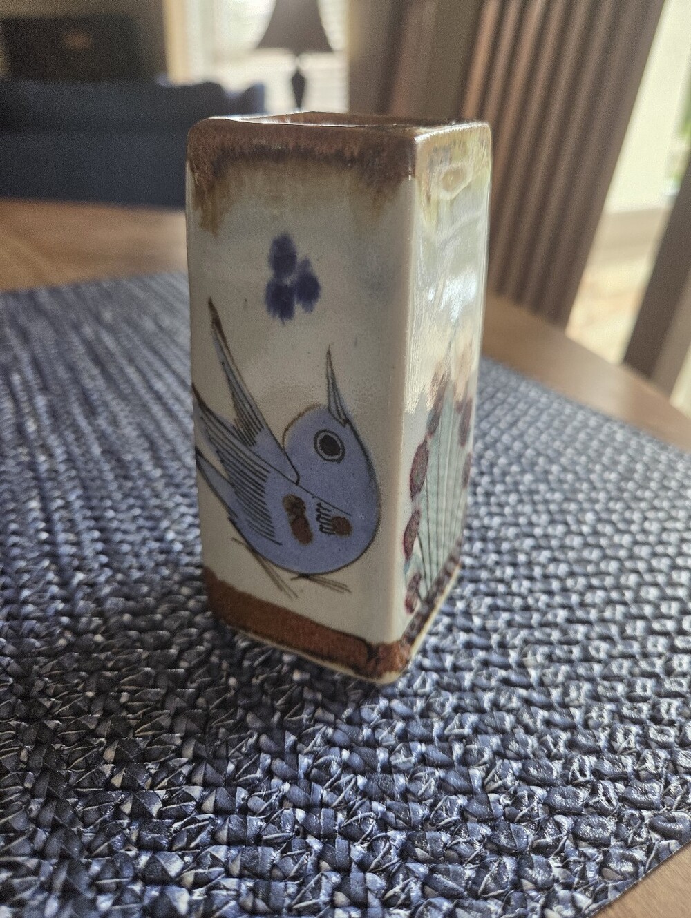 Ken Edwards Tonala Mexico Hand Painted Pottery Vase
